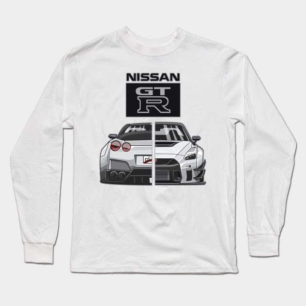 Widebody Nissan Skyline GTR R35 Long Sleeve T-Shirt by Aiqkids Design